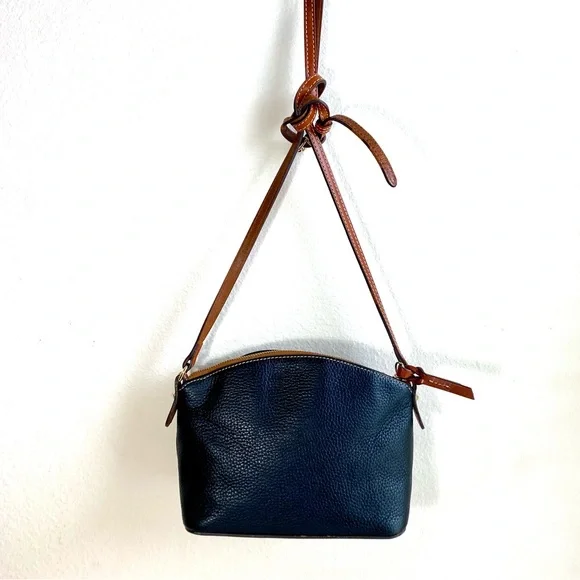 Dooney and Bourke Ruby Dome Black Leather Small Crossbody Bag - Picture 2 of 14